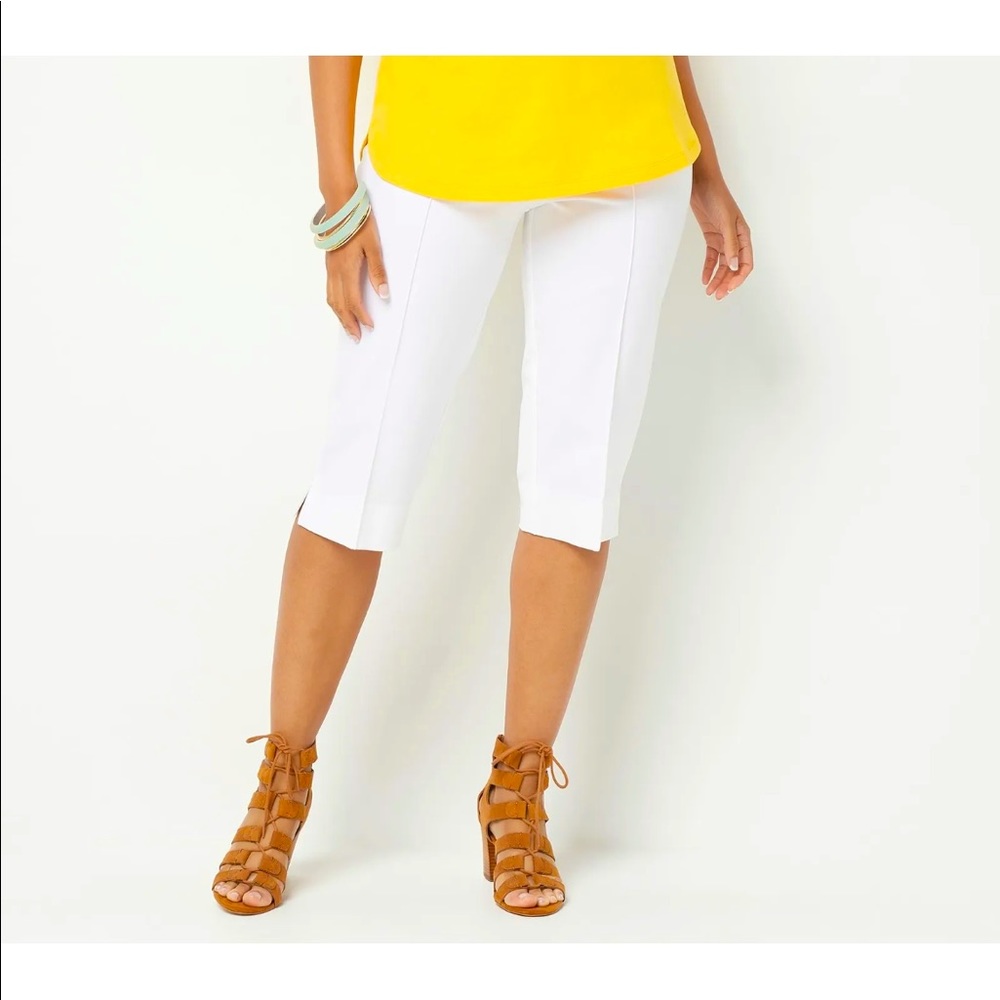 Isaac Mizrahi Live! 24/7 White Stretch Capri Pant